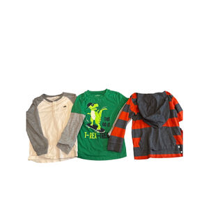 Boys Healthtex Long Sleeve Tees 5T Green Gray White